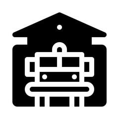 garage glyph icon