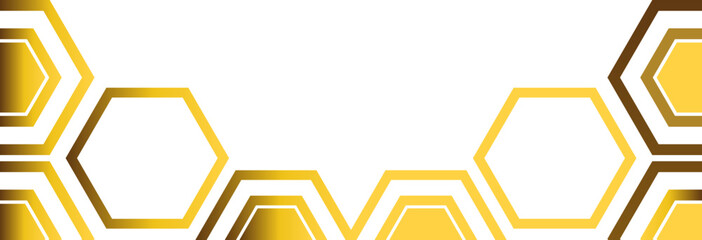 golden hexagon frame bottom decoration