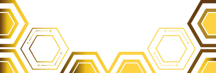 golden hexagon frame bottom decoration