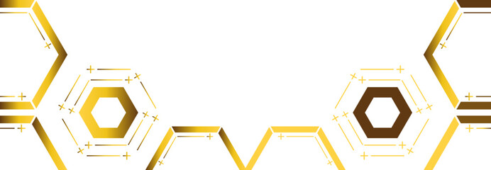 golden hexagon frame bottom decoration