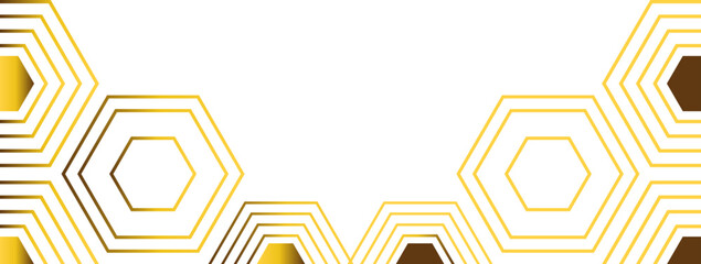 golden hexagon frame bottom decoration