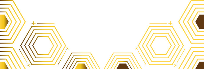 golden hexagon frame bottom decoration