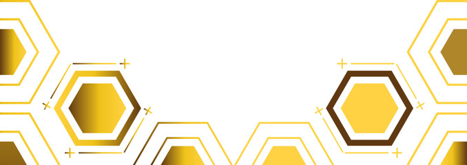 golden hexagon frame bottom decoration