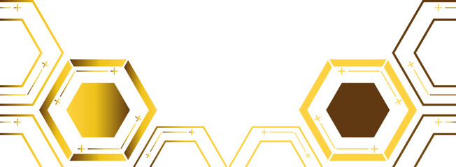 golden hexagon frame bottom decoration