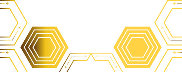 golden hexagon frame bottom decoration