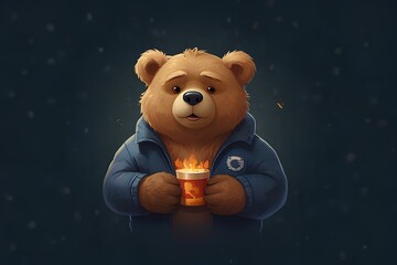 bear on navy background 