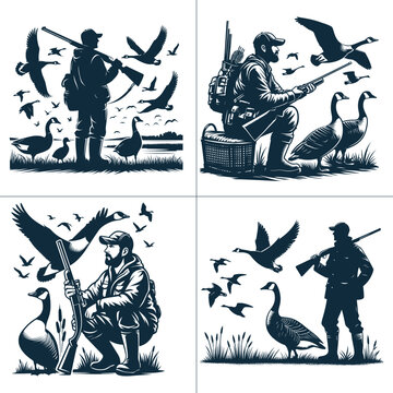 Goose Hunting Vector , Father Day , Hunter Dad , Huck Hunting Vector , Hunting Life Vector