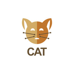 pet care logo cat head vector design