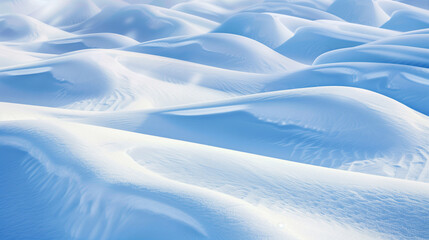 Soft and wavy snow hills