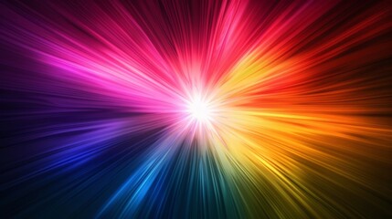 Rainbow Light Burst Abstract Background