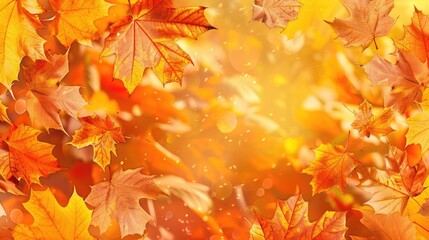 Fototapeta premium Autumnal Maple Leaves in the Golden Light