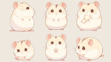 Obraz premium かわいいハムスターのアイコン5