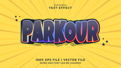 Obraz premium editable parkour text effect.typhography logo