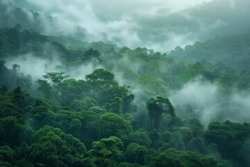 Misty Rainforest Landscape