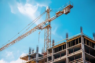 Building project construction development site mechanism engineering for industry background