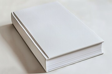 Fototapeta premium White book cover mockup on isolated white background created with generative AI