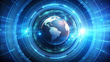 Obraz premium Digital Globe in Futuristic Technology Interface