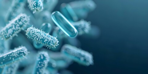 Microscopic Closeup of Escherichia coli Bacteria. Concept Microbiology, Bacteria, Escherichia Coli, Microscopic Study, Close-up Imaging