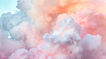 Artistic clouds in the sky pastel tones dreamy surreal atmosphere fantasy aesthetic background peaceful serene