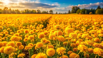 Obraz premium Golden Sunset Field of Yellow Flowers - Nature Photography