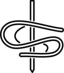 Black and white line art of a caduceus, often used as a symbol of healthcare and medicine
