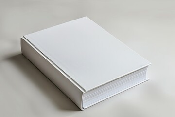 Fototapeta premium White book cover mockup on isolated white background created with generative AI
