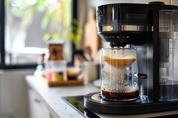 Coffee Machine Brewing a Fresh Cup of Coffee
