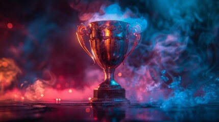 Trophy with Smoky Background - Generative AI
