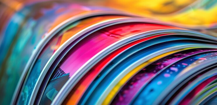 Colorful Printing Rolls on a Modern Press Machine