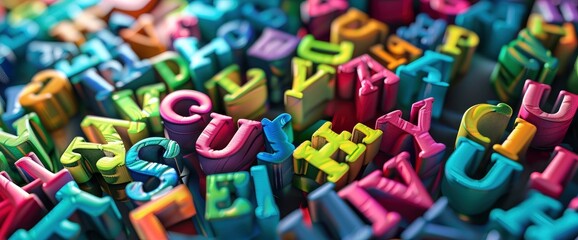 Dyslexia Spelled Out In Colorful Block Letters, Providing A Perspective View Of Learning Challenges,High Resolution, Ultra HD