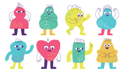 Obraz premium The diversity group are bright cute fancy characters. Elements for children's design.