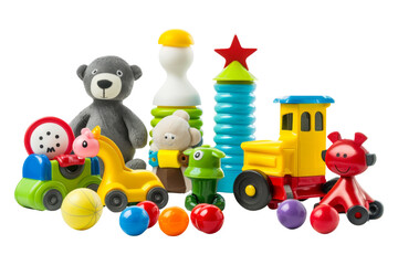 Obraz premium Colorful Toys for Kids isolated on white background