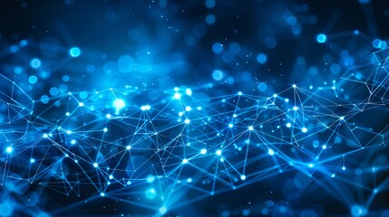 Obraz premium A blue background with dots and lines.