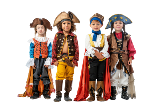 Four Kids Dressed as Pirates