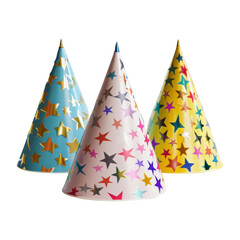 Three Party Hats with Stars