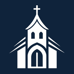 Minimalist church icon logo vector art illustration