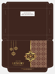 Vector Box packaging die cut template batik seamless pattern design