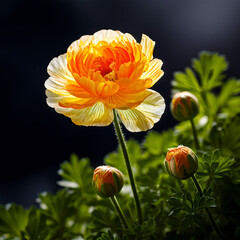 yellow colored Linum grandiflorum flower