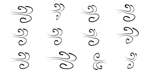 Wind vector icon. doodle wind illustration vector handrawn style. eps 10.