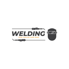 Welding torch logo design. Welder tool vector design. Welding work logotype.
