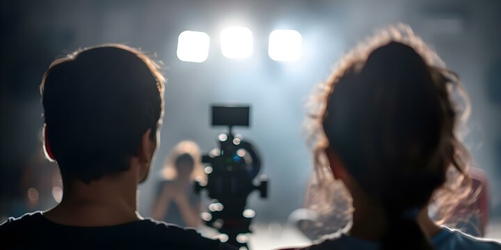 The Success of Movie Directors in the Shadows Actors Shine in the Spotlight. Concept Film Industry, Movie Directors, Actors, Success, Spotlight
