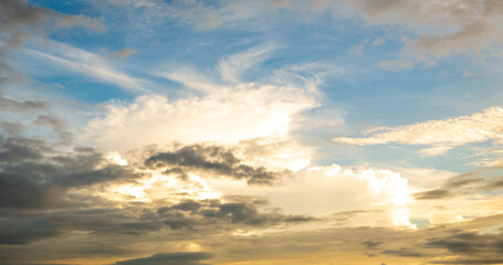 Obraz premium Sunset mountain range beautiful landscape mist, dusk golden time dramatic sky. Beautiful landscape high mountain ridge mist panning panorama scenery dawn dramatic sky. Sunrise landscape mountain peak.