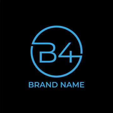 B4 and circle illustration of a black and white label with a sign