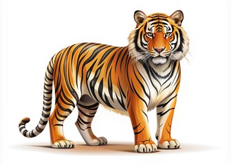 Obraz premium Tigers - wild animals, vector design of tigers isolated on white background