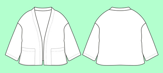 Baby bathrobe fashion illustration flat sketch vector.  