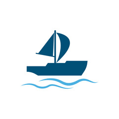 Sailing boat logo icon