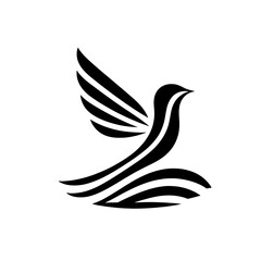 silhouette logo Bird Sparrow Artistic