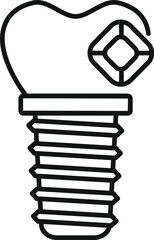 Line drawing icon of a dental implant being placed into a jawbone during oral surgery