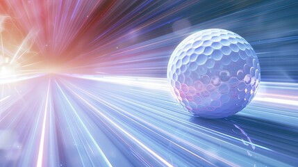 A high visibility golf ball in mid air