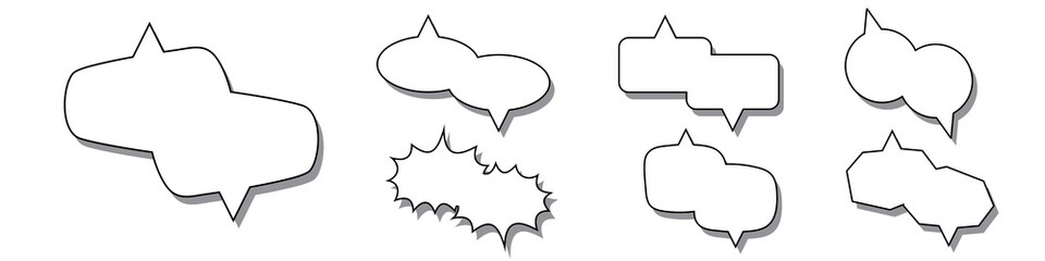 Speech Bubble set. Talk bubble. bubble text, chatting box, message box, Blank empty Cartoon balloon word design. thought balloons	